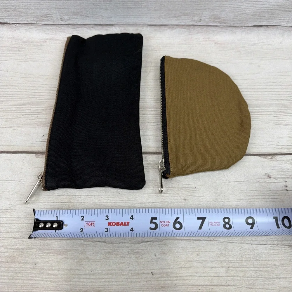 Elizabeth Suzann Zip Pouch 2-Piece Set Cotton Canvas Black & Brown